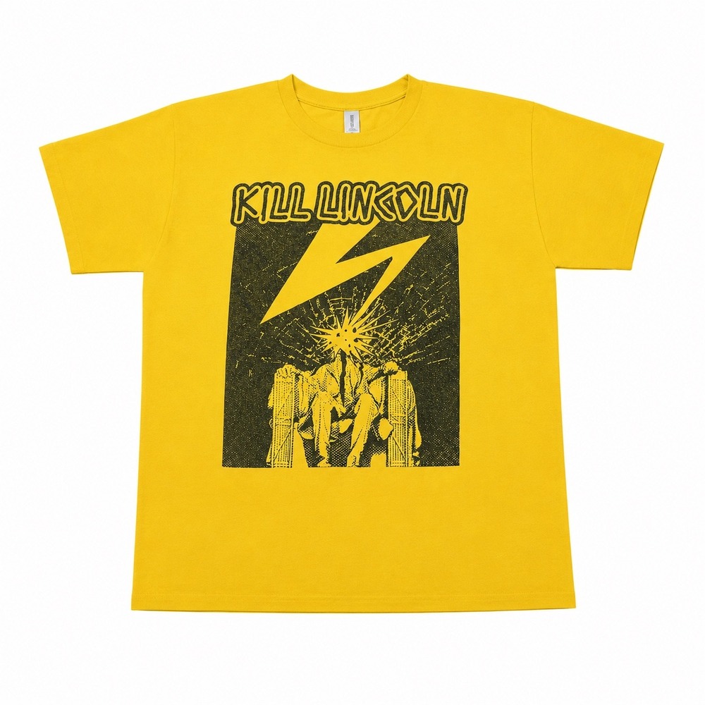 Kill Lincoln Band Shirt Yellow Ska Punk Graphic T-Shirt Mens Large